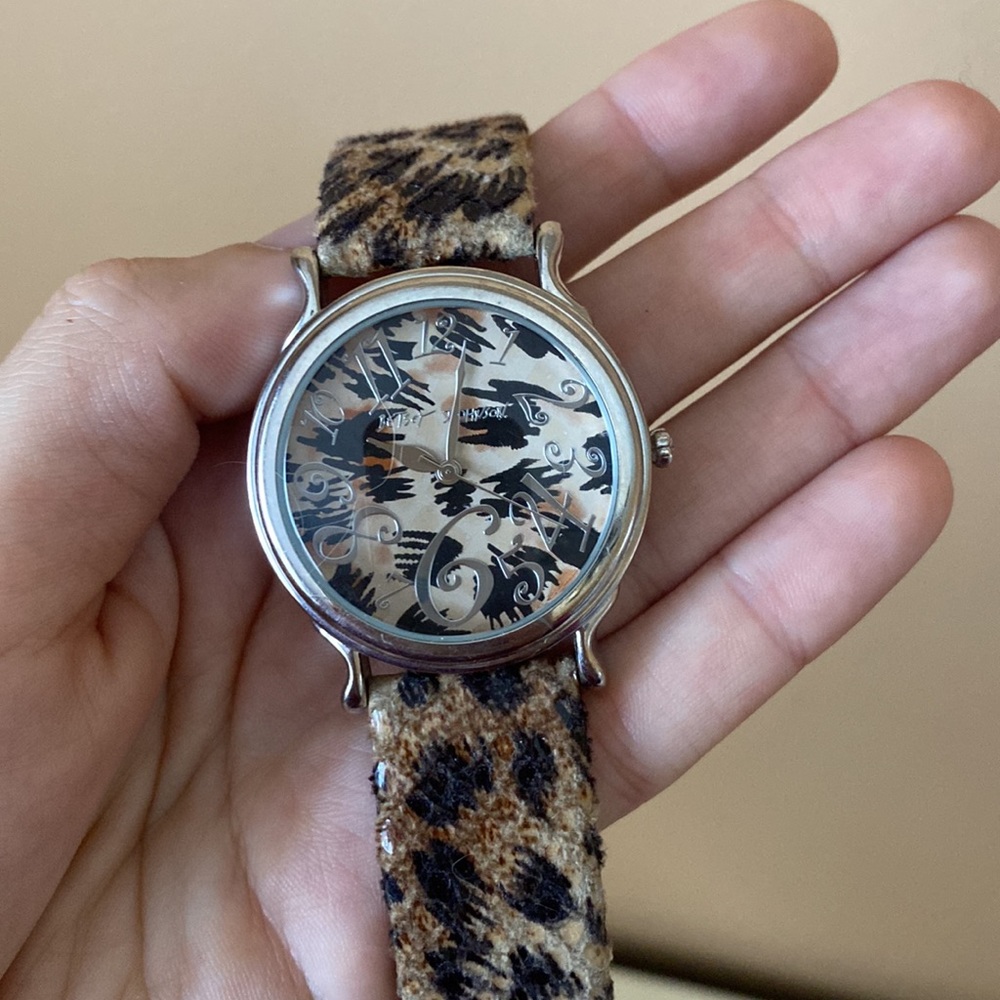 Betsey Johnson leopard print watch